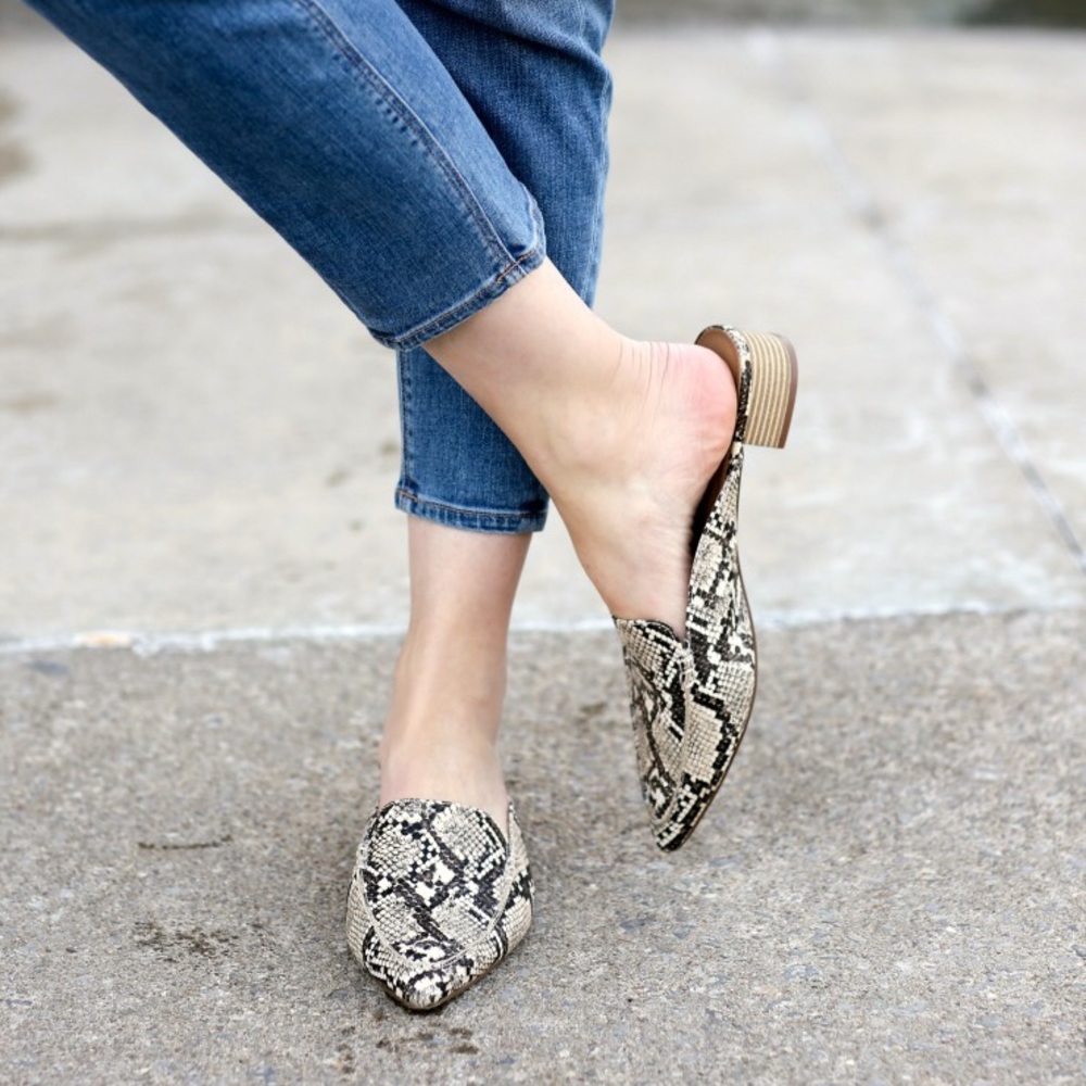 EXPRESS textured slide loafers NEW